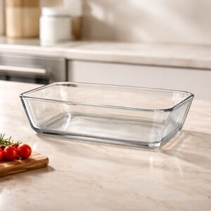Anchor Hocking 2.75 QT Clear Glass Rectangular Baking Dish with Grey Tint